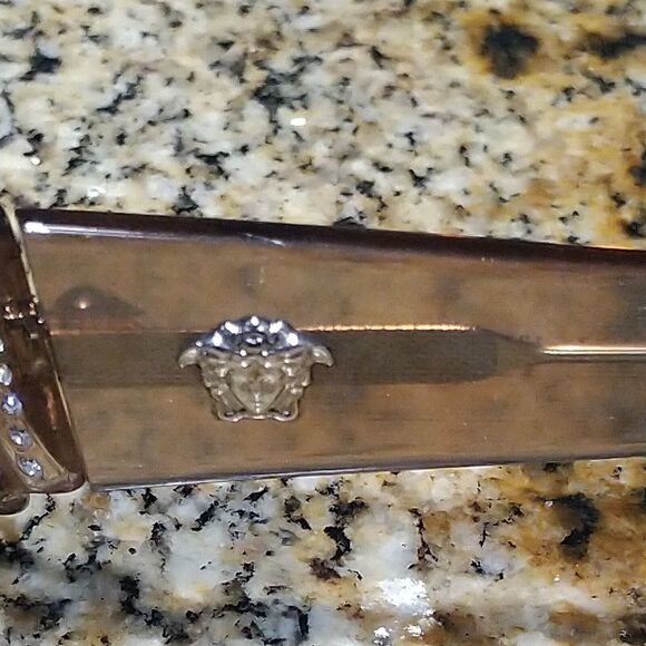 Versace Mod.4041-B 54-17-130 Brown Rectangular Eyeglasses Crystal Medusa Temple - Picture 5 of 12